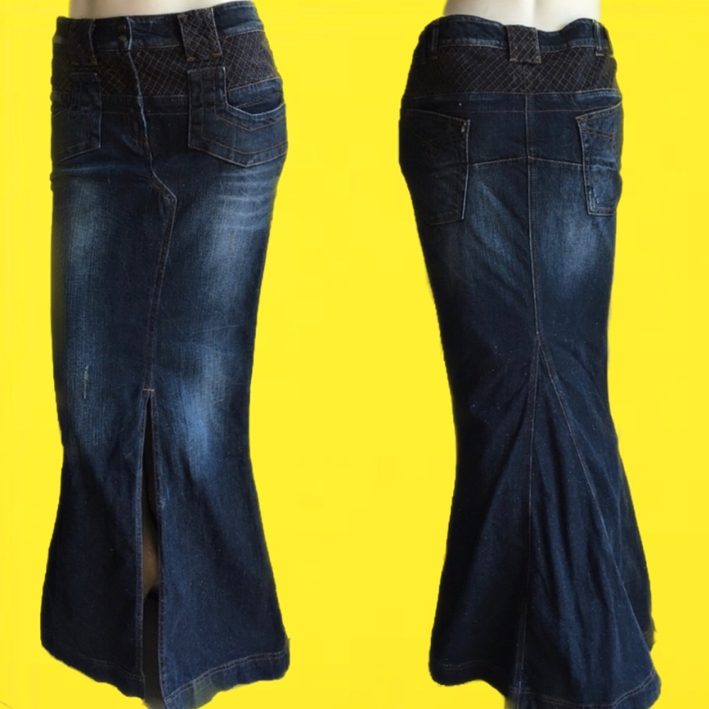 New! Just Cavalli Long Maxi Denim Jean Skirt